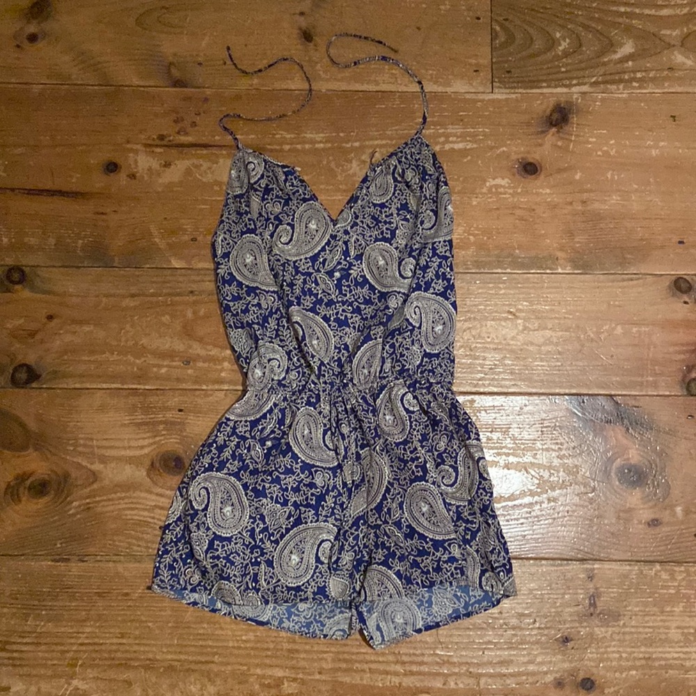 Love culture - blue & gold romper (M)